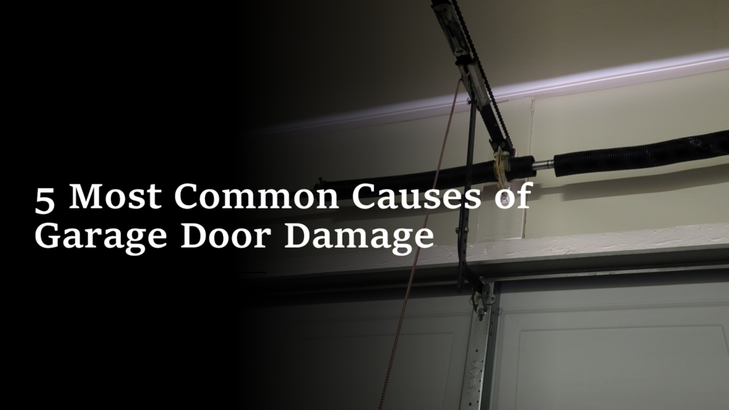 A broken spring is common garage door damage