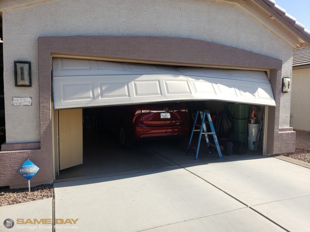 Car caused garage door damage