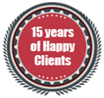 logo for 15 Years of Happy Clients
