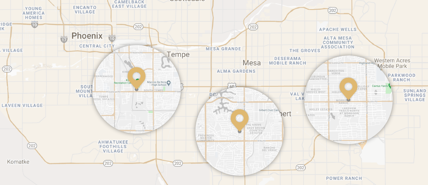 Same Day Garage Door Services Gilbert and Tempe Map